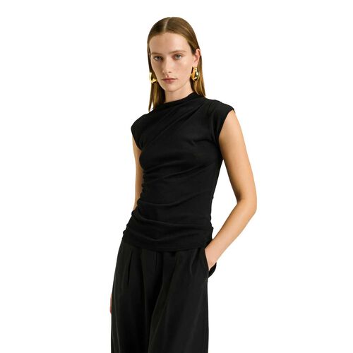 Veronika Maine Ruched Cap Sleeve Knit